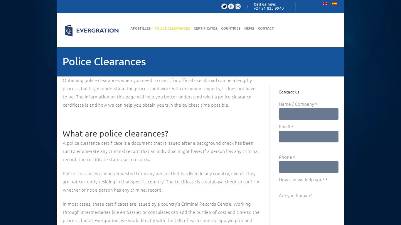 Police Clearances | Evergration
